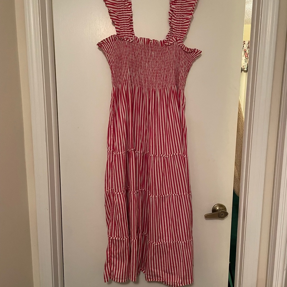 Hill house home Ellie nap dress cherry red stripe M